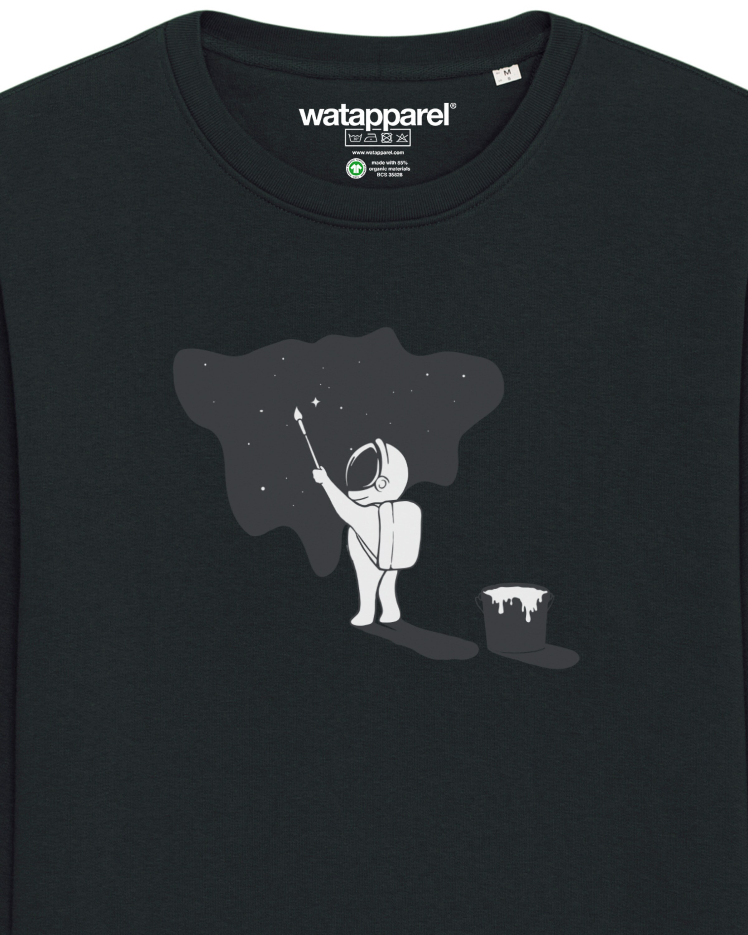 Watapparel Sweatshirt ' Painting space ' in Zwart