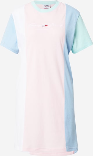 Rochie Tommy Jeans pe albastru deschis / verde mentă / roz / alb, Vizualizare produs