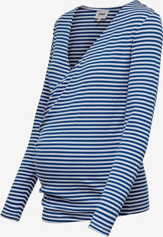 Only Maternity Shirt 'Cindy' in Blauw: voorkant