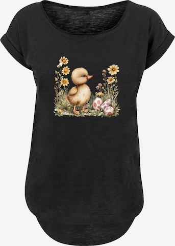 F4NT4STIC T-Shirt 'Niedliche Enten Ostereier' in Schwarz: Vorderseite