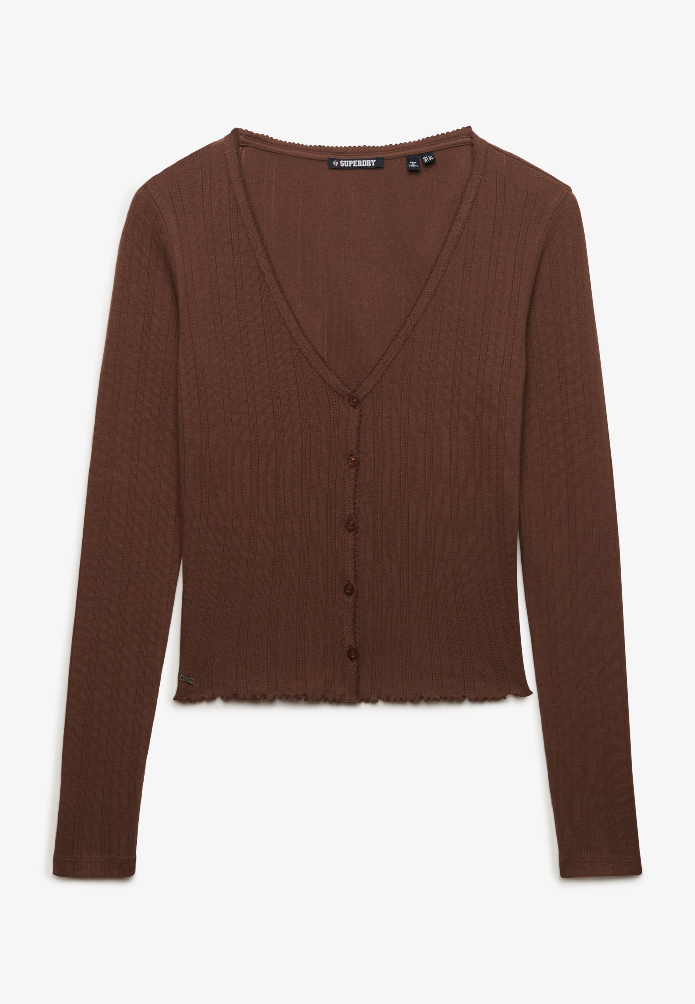 Superdry & Co Knit Cardigan 'Athletic Essential' in Brown: front