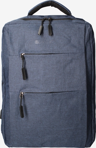 Zaino 'Zaino Unisex Nylon 100% con Zip e Tasche Multifunzionali - 30x43x13 cm' di B. Cavalli in blu: frontale