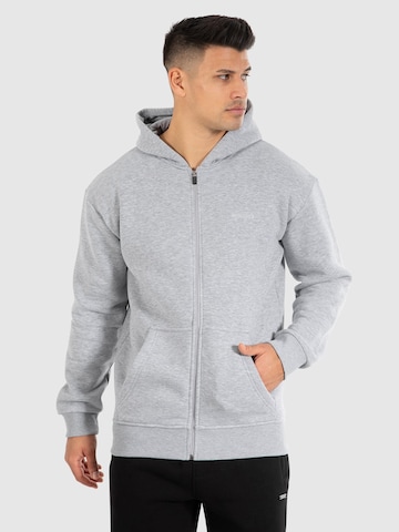 Smilodox Zip-Up Hoodie ' Raik ' in Grey: front