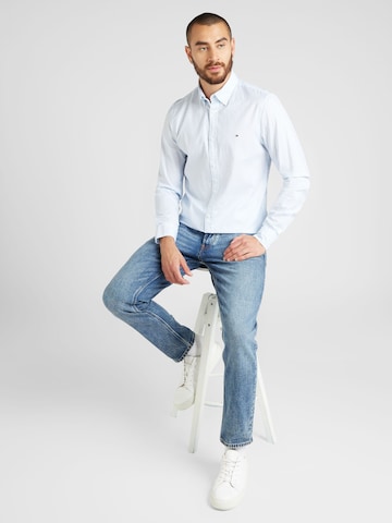 TOMMY HILFIGER Slim Fit Hemd 'FLEX' in Blau