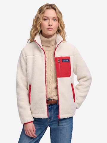 Superdry Fleece jas 'HERITAGE ZIP THROUGH FLEECE SDW2012736A' in Wit: voorkant
