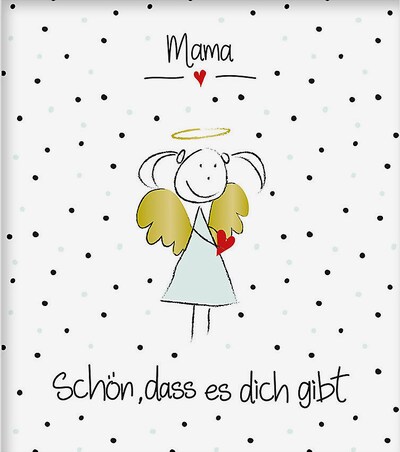 MEA LIVING Passepartout 'Schön, dass es Dich gibt Mama' in gold / mint / schwarz / weiß, Produktansicht