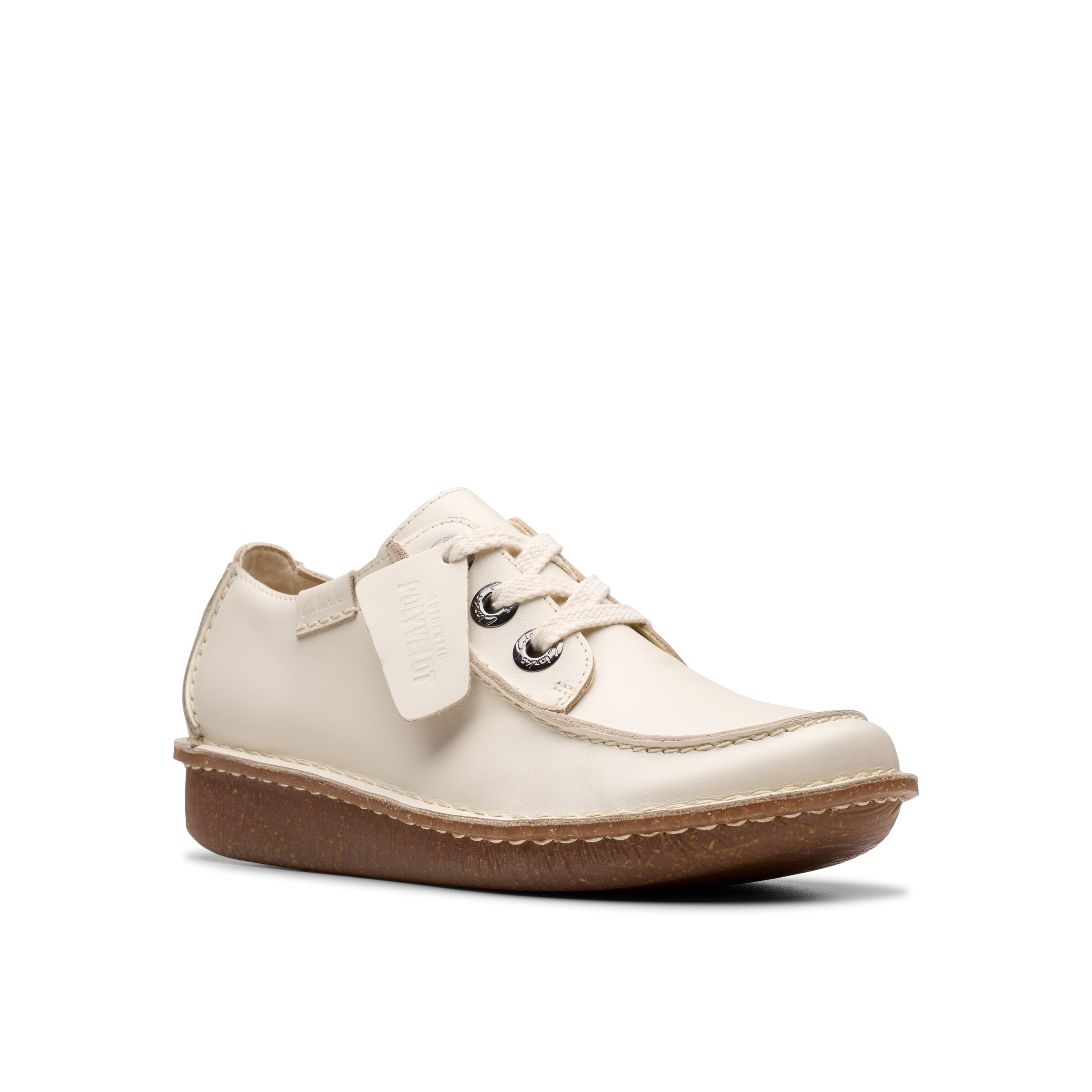 CLARKS - Sapatilha com atacadores 'Funny Dream' em branco