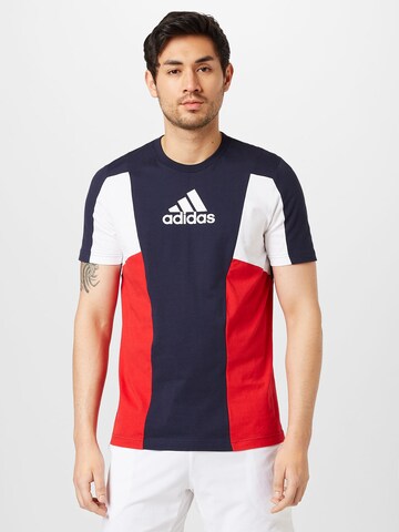 ADIDAS SPORTSWEAR - Camiseta funcional 'Essentials Colourblock' en azul: frente