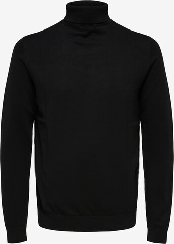 Coupe regular Pull-over 'Berg' SELECTED HOMME en noir : devant