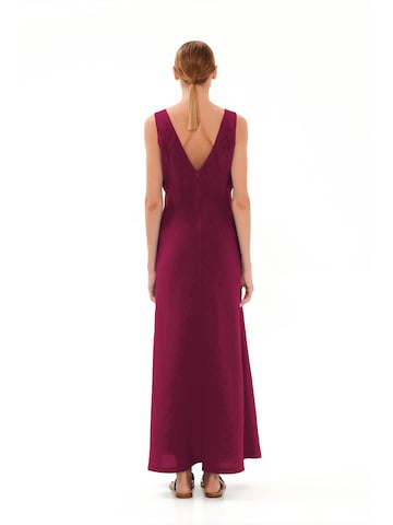 Robe 'Maxi Linen Dress with V Neck' Haris Cotton en violet