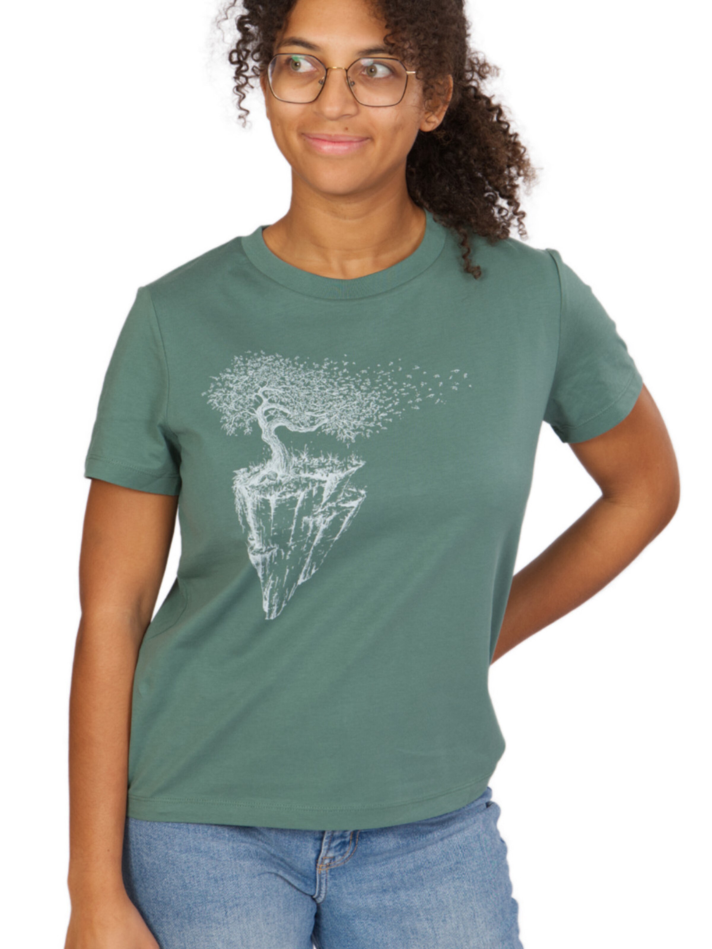 Life-Tree Shirt 'Green Bay Maple Island' in Blue