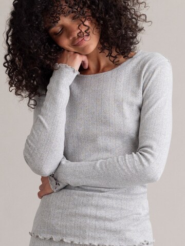 Pyjama 'Longsleeve Shirt Pointelle' Hey Honey en gris
