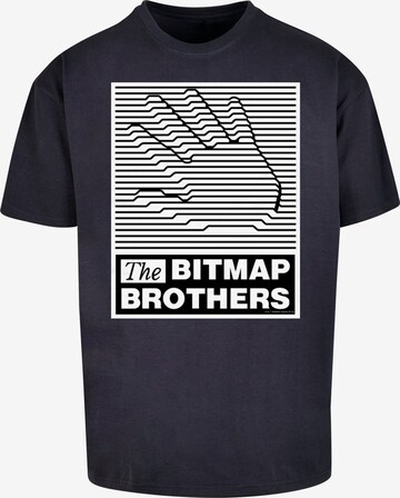 F4NT4STIC Shirt 'Bitmap Bros Retro Gaming SEVENSQUARED' in Blauw: voorkant