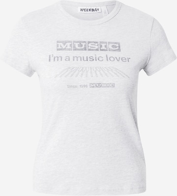 T-shirt WEEKDAY en gris : devant