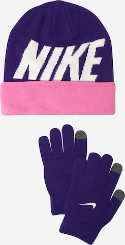 Nike Sportswear Set: Mütze und Handschuhe in Lila: predná strana