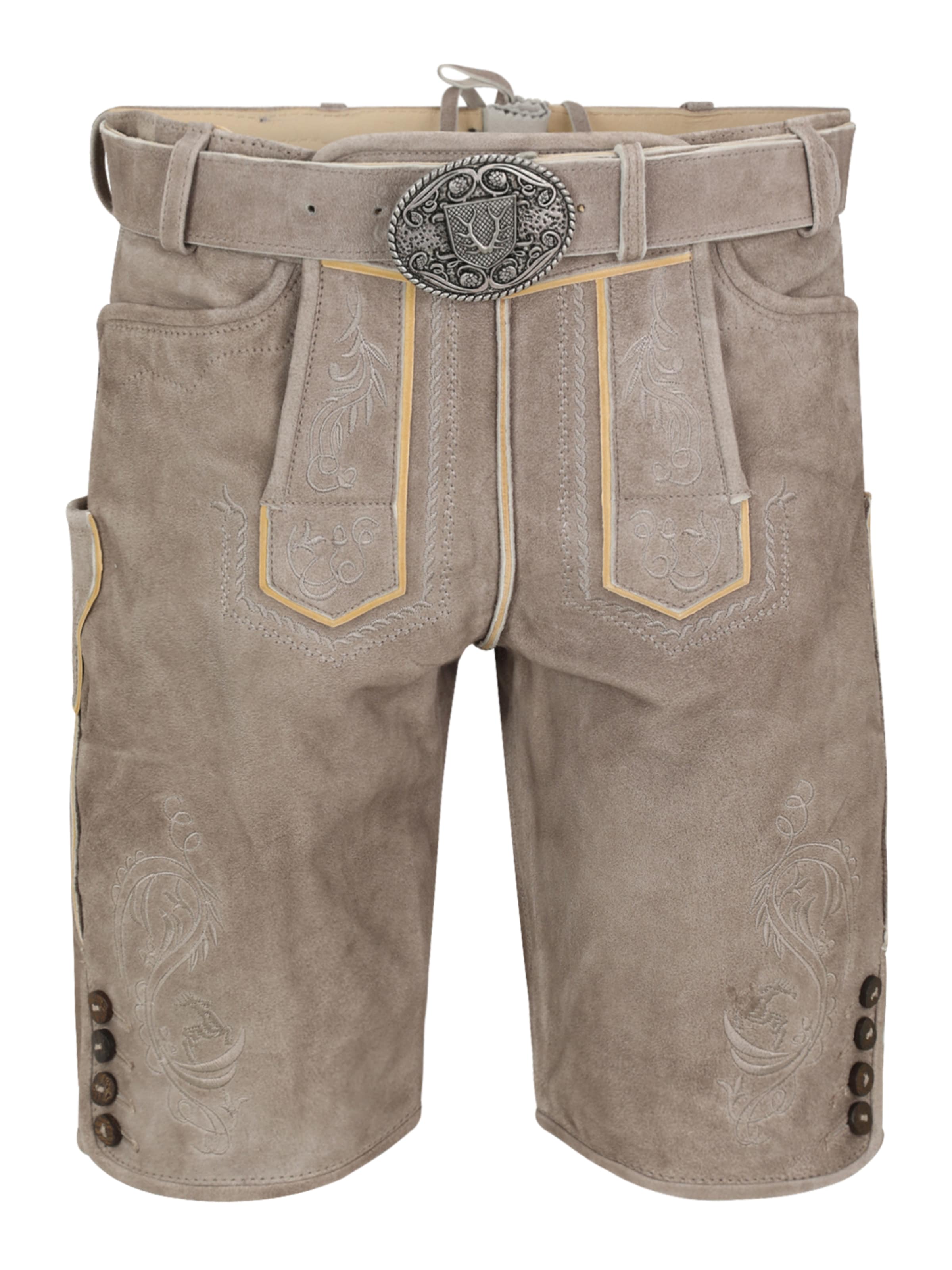 Krüger Buam Regular Панталон в традиционен стил &#x27;Maik&#x27; в сиво: отпред