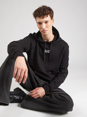 juoda EA7 Emporio Armani Megztinis be užsegimo