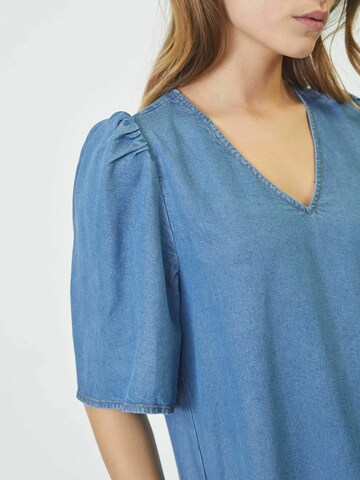 Robe ' Denim' co'couture en bleu