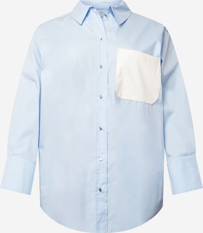 River Island Plus Bluse i lyseblå / hvid, Produktvisning