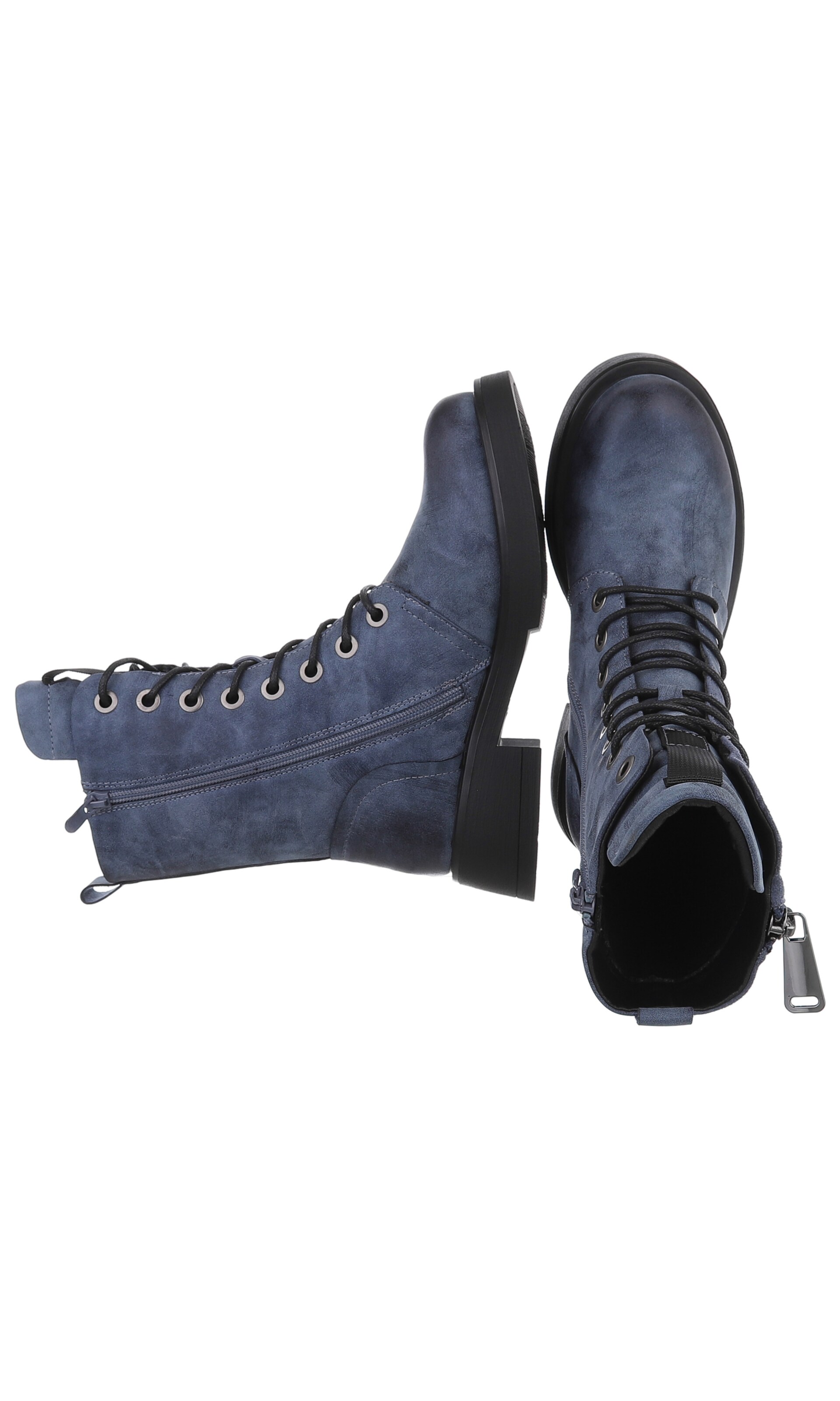 Ital-Design Schnürstiefelette in Blau