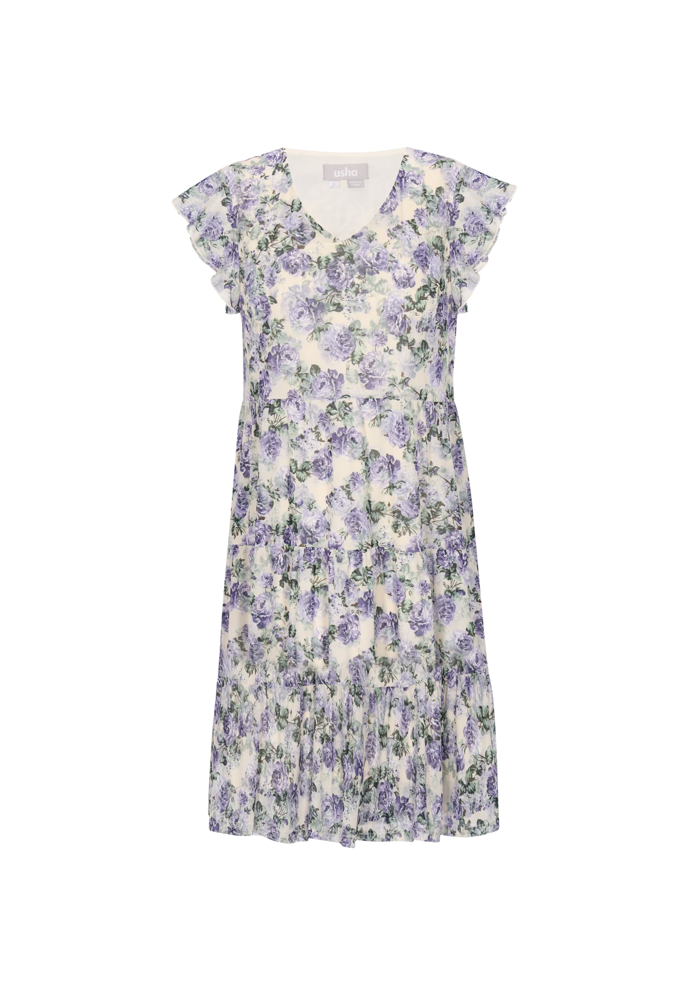 Robe Usha en violet : devant