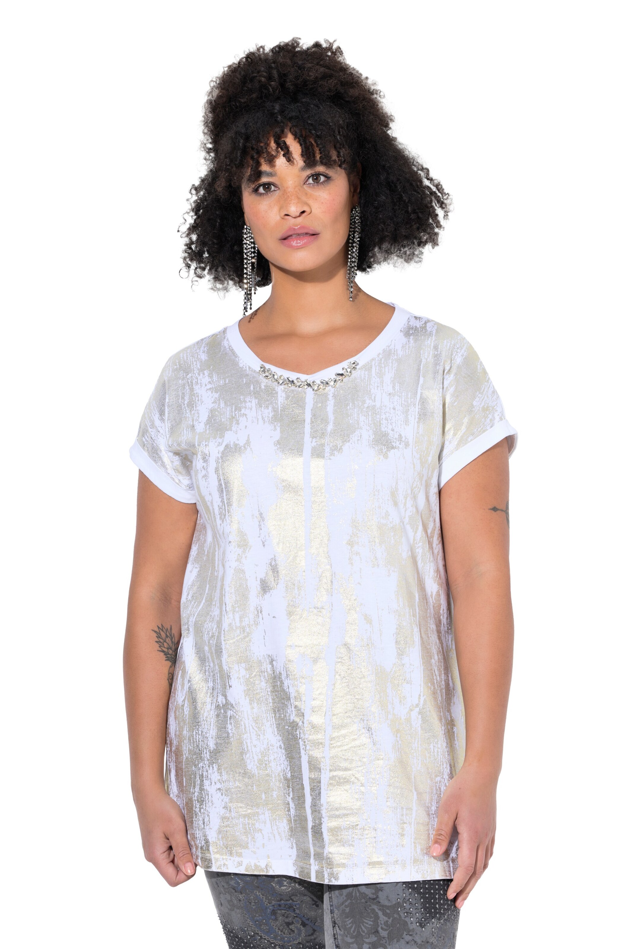 T-shirt MIAMODA en blanc : devant