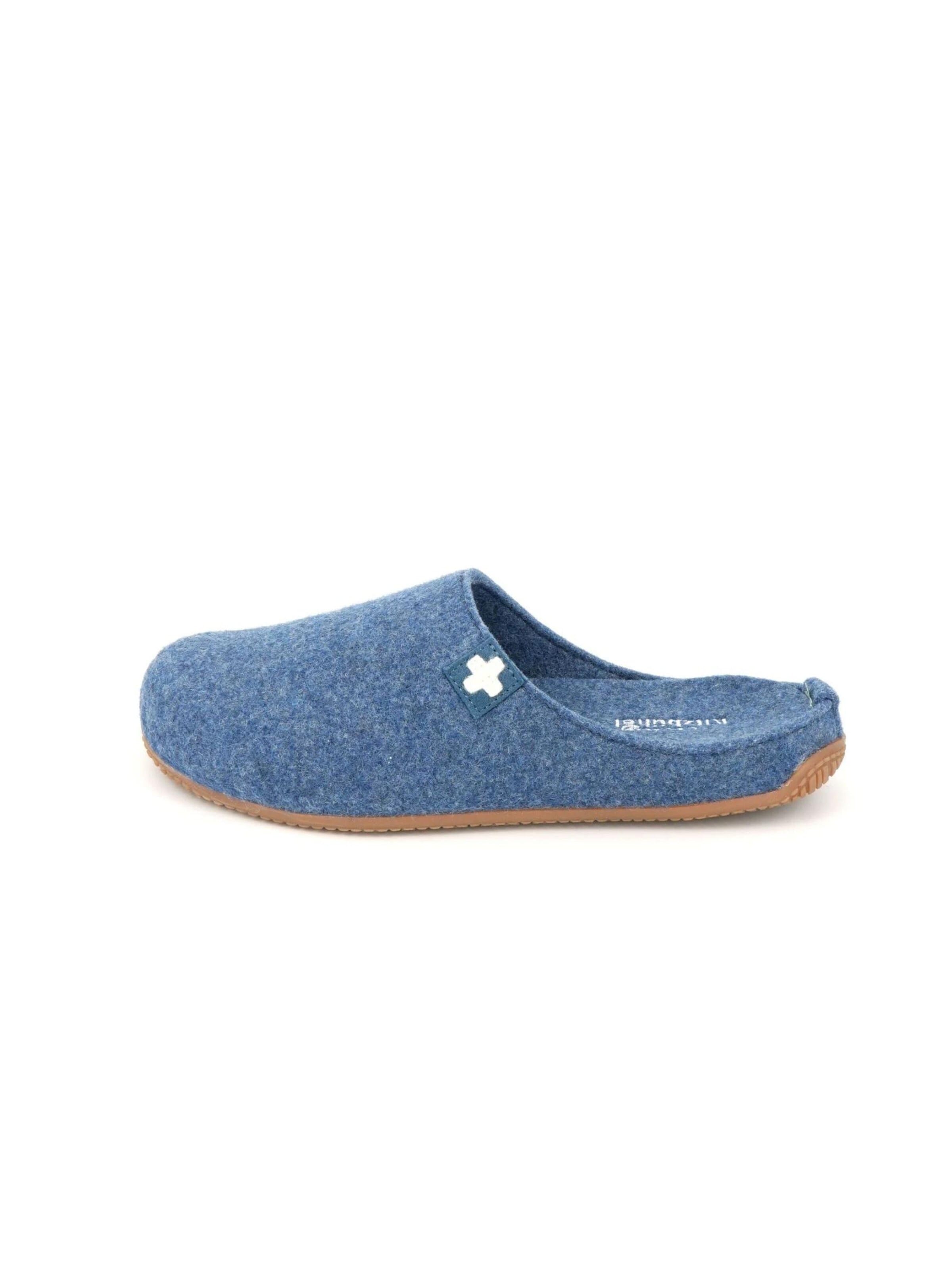 Living Kitzbühel Hausschuh 'Gipfelkreuz Filz- Pantoffel Gipfelkreuz Filz- Pantoffel'‌‌‌‌‌‌‌‌‌ in Blau: Vorderseite