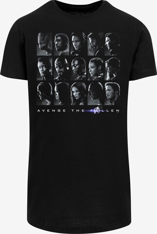 F4NT4STIC Shirt 'Marvel Avengers Endgame The Fallen Heroes' in Zwart: voorkant