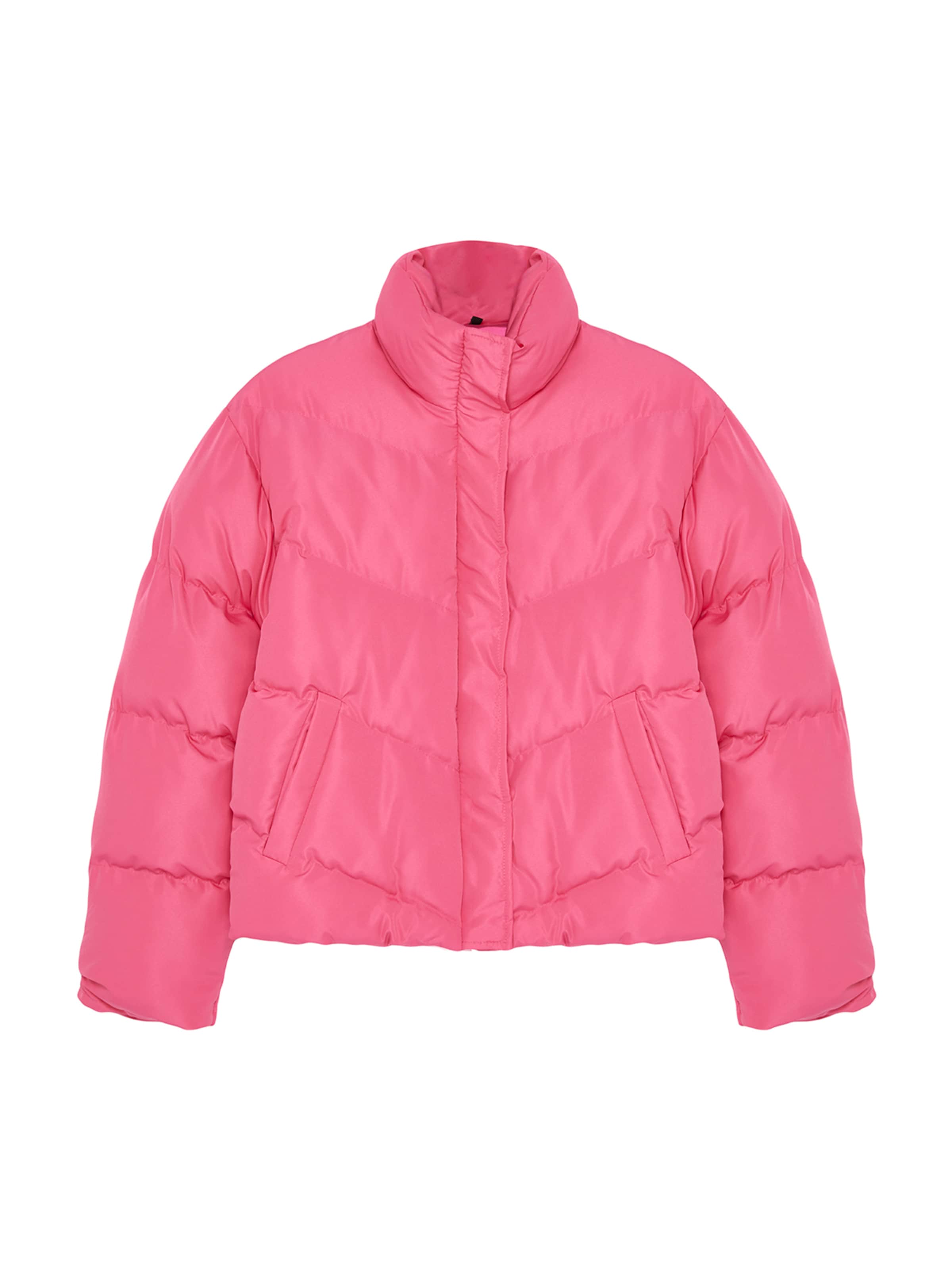 Trendyol Зимняя куртка в Ярко-розовый: спереди