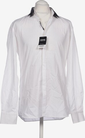 LAGERFELD Button Up Shirt in XL in White: front