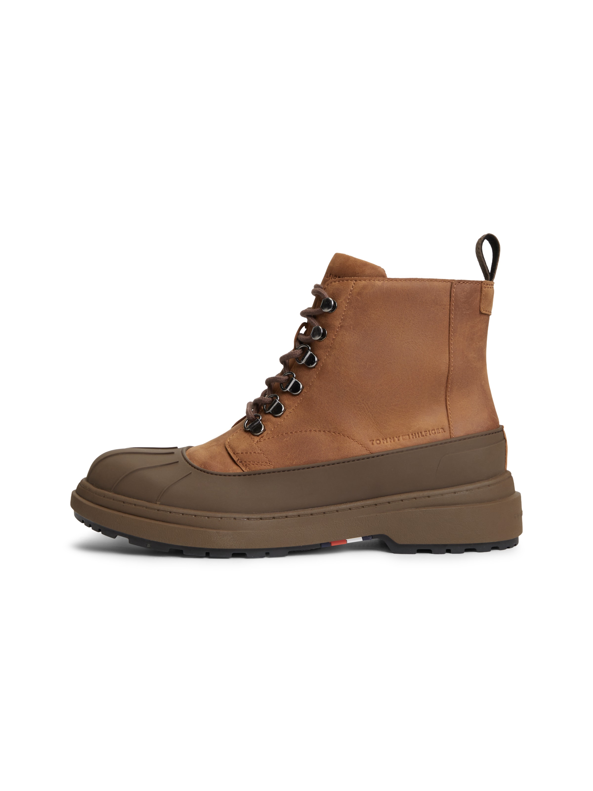 Boots stringati di TOMMY HILFIGER in marrone: frontale