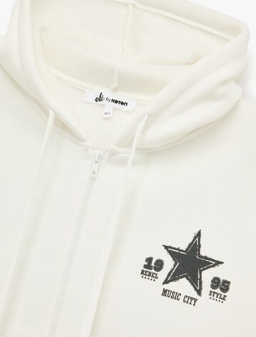 Koton Zip-Up Hoodie in Beige