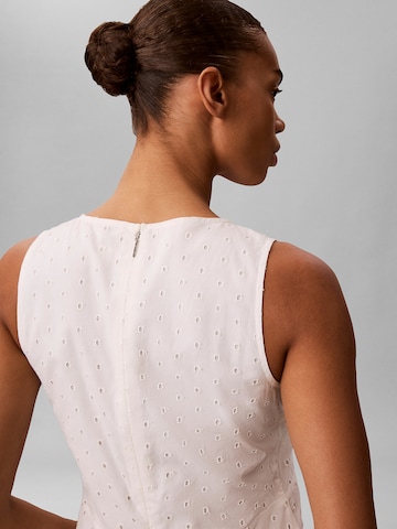 Calvin Klein Kleid 'Broderie Anglaise' in Weiß