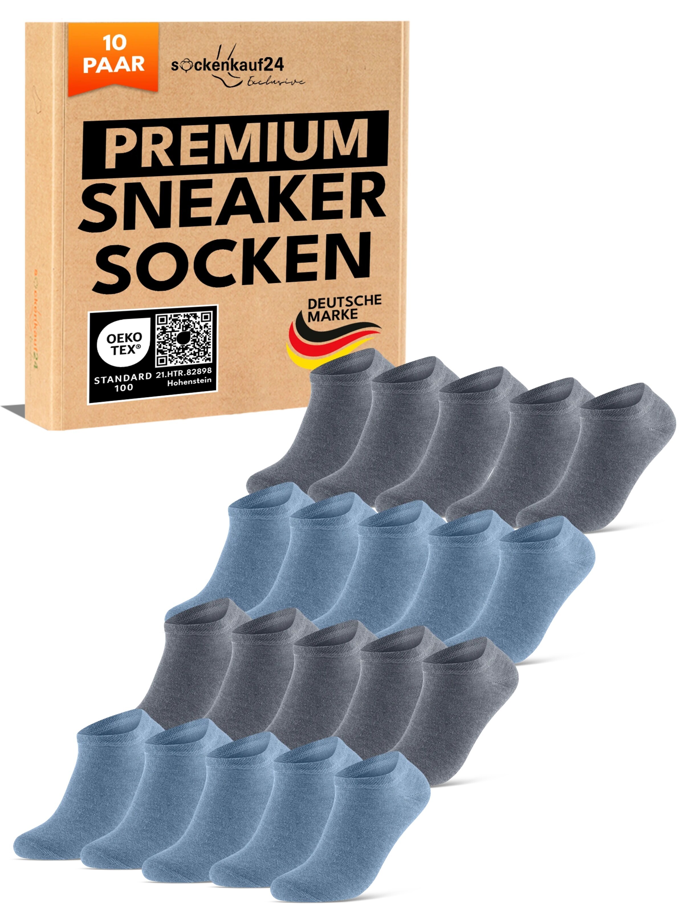 sockenkauf24 Ankle Socks 'Sneaker Socken' in Grey: front