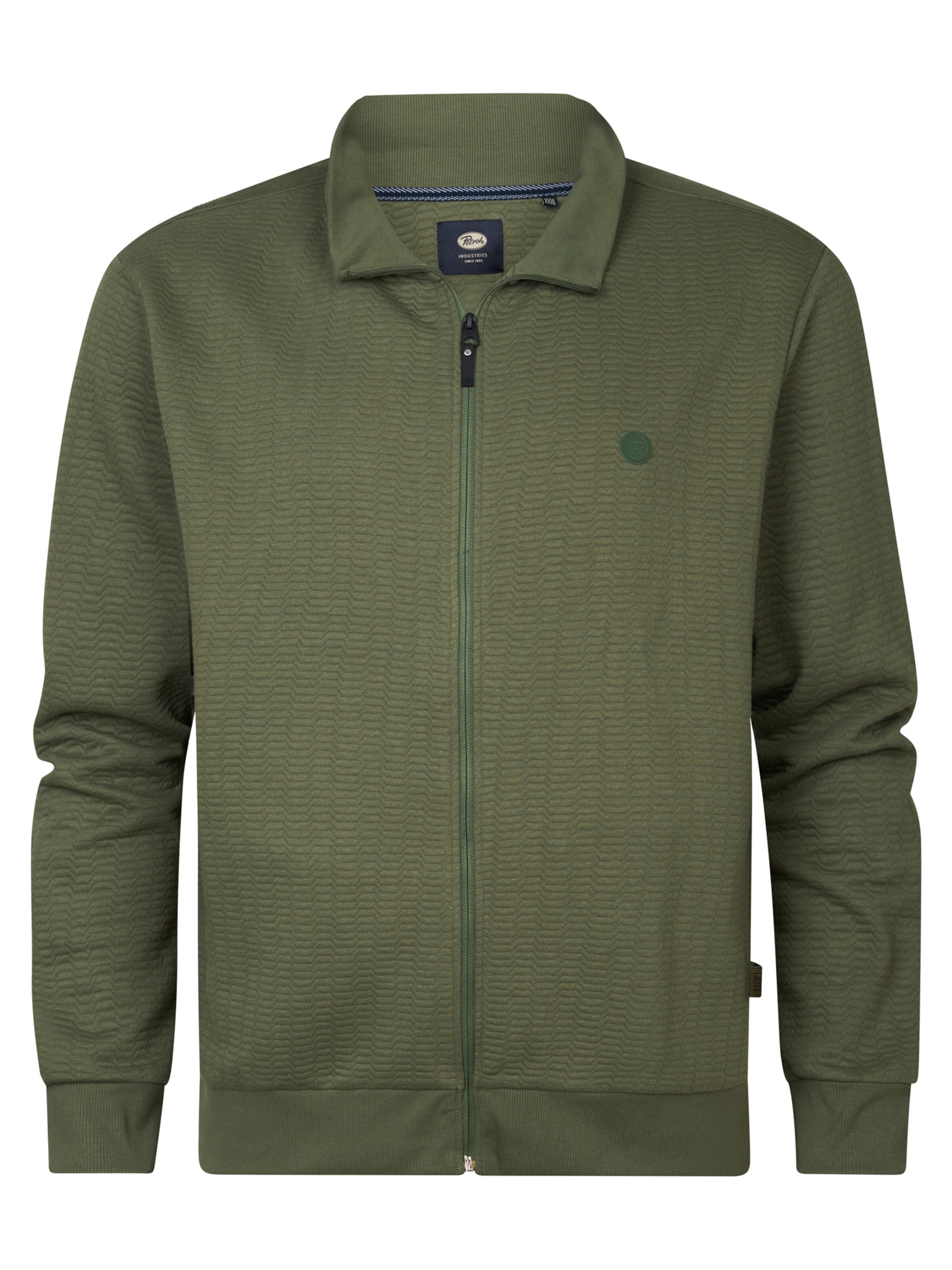 Petrol Industries Ζακέτα φούτερ σε πράσινο: μπροστά