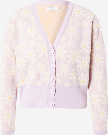 Cardigan 'BLOSSOM' ONLY en violet : devant