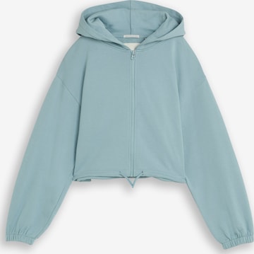 TOM TAILOR Sweat jacket in Green: front