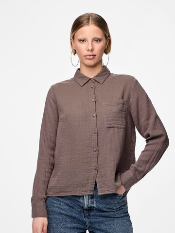 PIECES Blouse 'KAPPEL' in Grey: front
