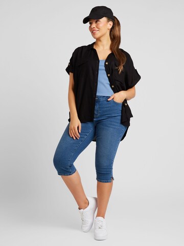 Vero Moda Curve Slimfit Jeans 'JUNE' in Blau