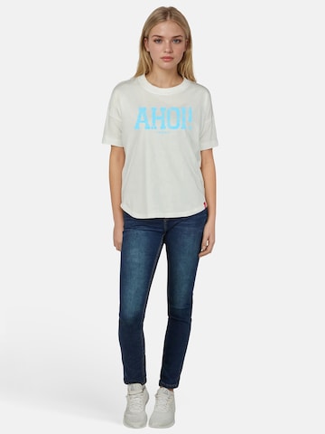 salzhaut Shirt 'LEEV-AHOI' in Wit