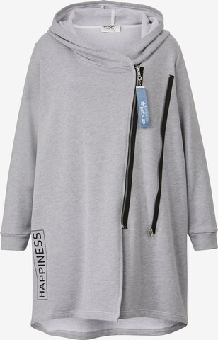 Angel of Style Zip-Up Hoodie in Grey: front