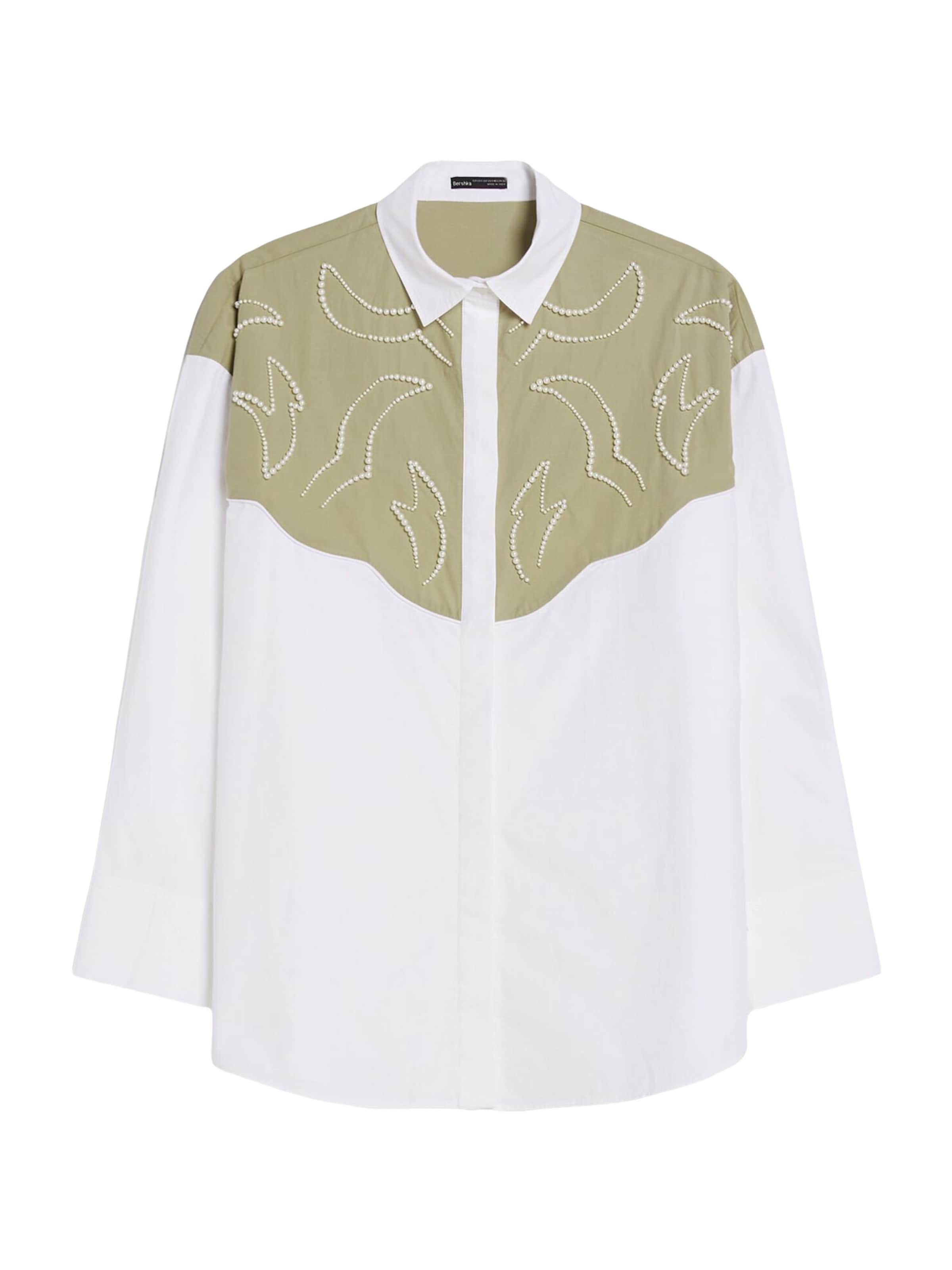 Camicia da donna di Bershka in bianco: frontale