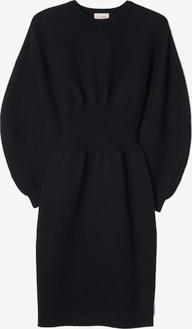 GOBI Cashmere Kleid 'Cashmere Sculptural Dress' in Schwarz: Vorderseite
