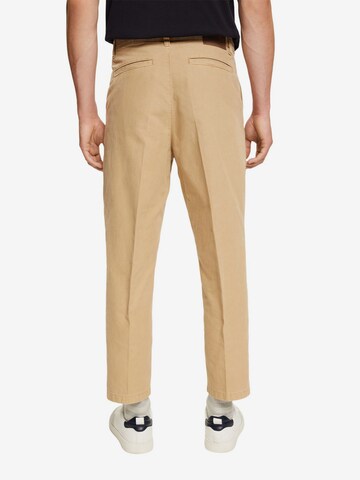 ESPRIT Loosefit Bundfaltenhose in Beige