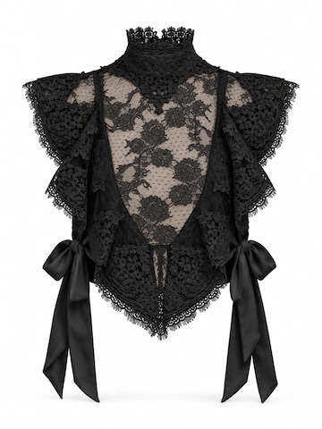 Cielie - Blusa 'Lacey' em preto