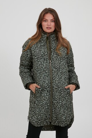 Fransa Between-Seasons Coat 'FRBAQUILT' in Green: front