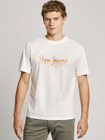 Pepe Jeans - Camiseta 'Dumas' en blanco: frente