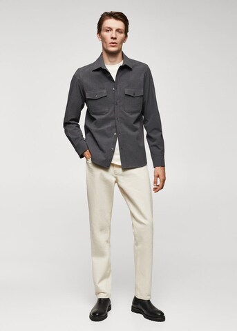 MANGO MAN Slim fit Button Up Shirt 'Polan' in Grey