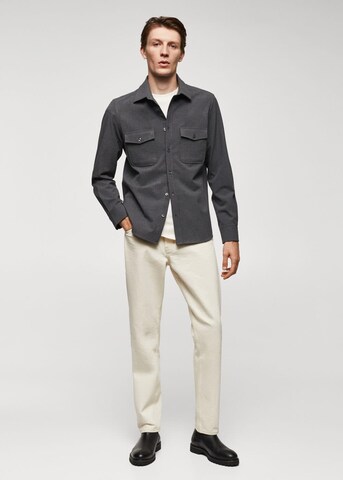 MANGO MAN Slim Fit Hemd 'Polan' in Grau