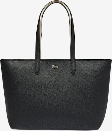 LACOSTE Shopper táska 'Lacoste Sac Cabas Anna zippé Noir Farine' - fekete: elől